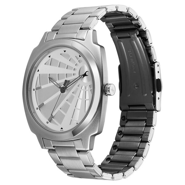 Fastrack Groove Quartz Analog Silver Dial Guys Stainless Steel Watch - image number 2