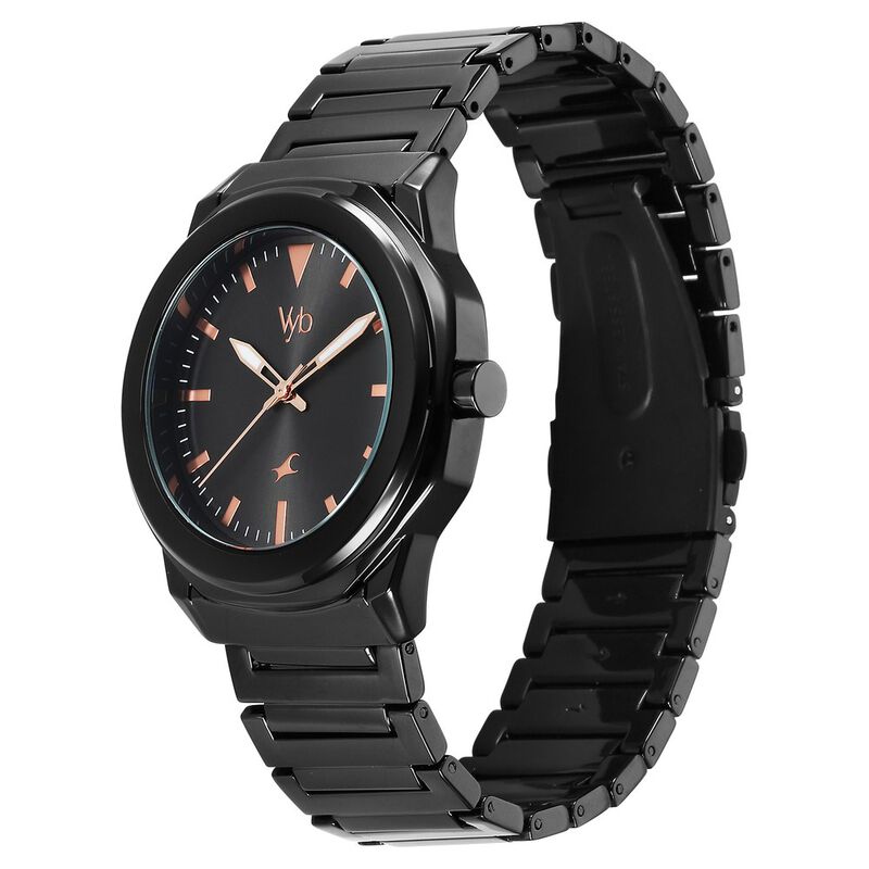 Buy Online Fastrack Vyb Quest Quartz Analog Black Dial Black