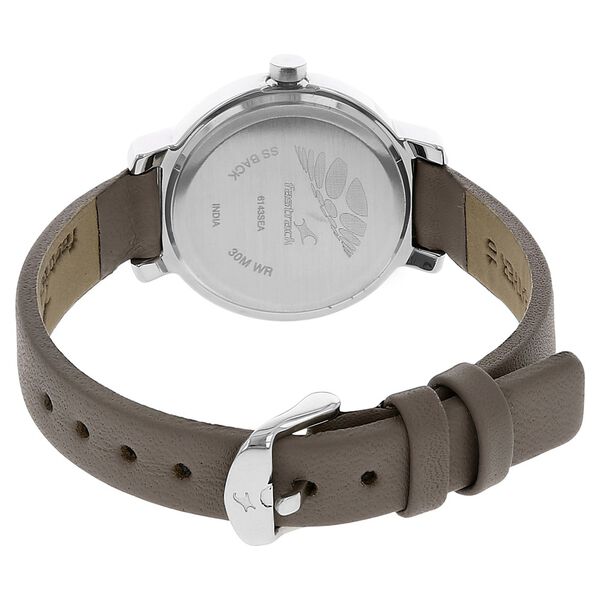 Fastrack Motorheads Quartz Analog Silver Dial Leather Strap Watch for Girls - image number 3