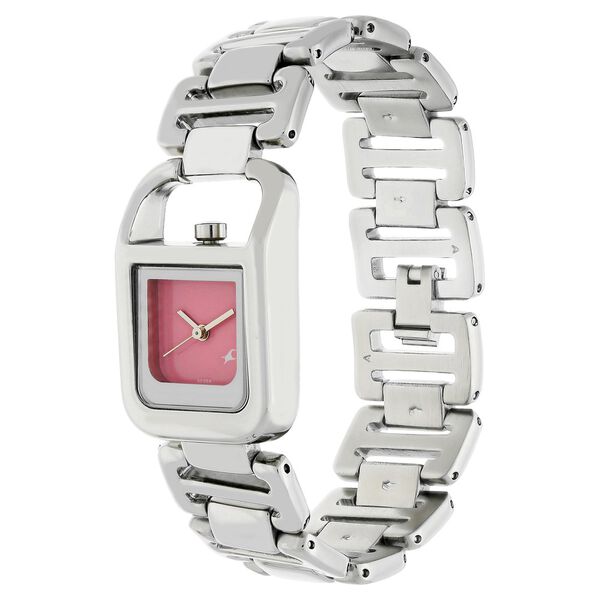 Fastrack Quartz Analog Pink Dial Metal Strap Watch for Girls - image number 2