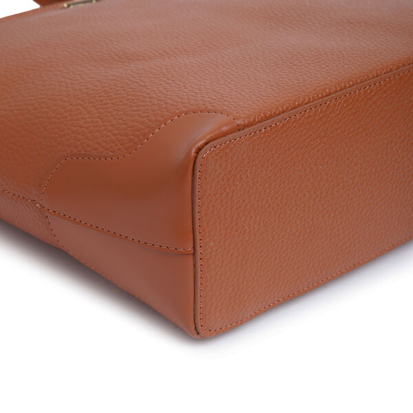 Fastrack Stylish Textured Tote Bag for Women | Trendy Casual Bag for Ladies, Women, Girls | Everyday College Bag Made of High-Quality Faux Leather (Tan) - image number 5