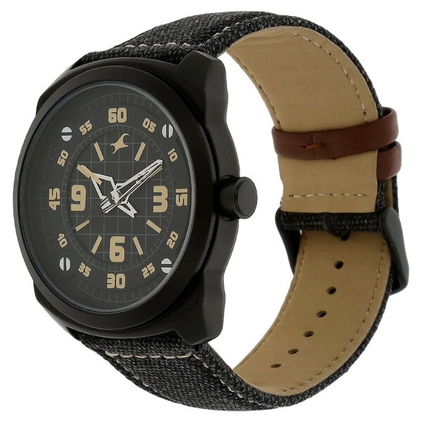 Fastrack Quartz Analog Black Dial Fabric Strap Watch for Guys - image number 1