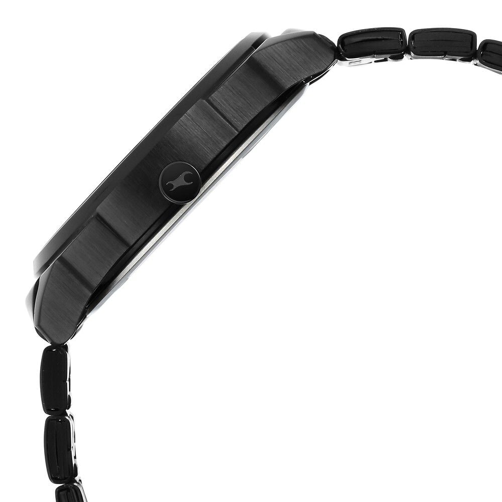 Buy Online Fastrack Quartz Analog Black Dial Black Stainless Steel Strap Watch for Guys 3273nm01 Fastrack