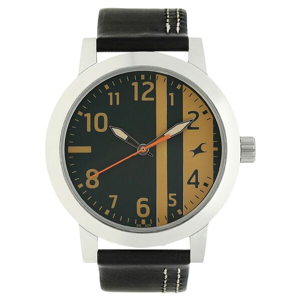 Fastrack Bare Basics Quartz Analog Green Dial Leather Strap Watch for Guys - image number 0