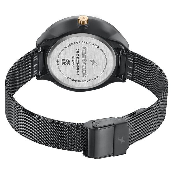 Fastrack Stunners Quartz Multifunction Black Dial Stainless Steel Strap Watch for Girls - image number 4
