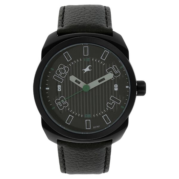 Fastrack Quartz Analog Black Dial Leather Strap Watch for Guys - image number 0