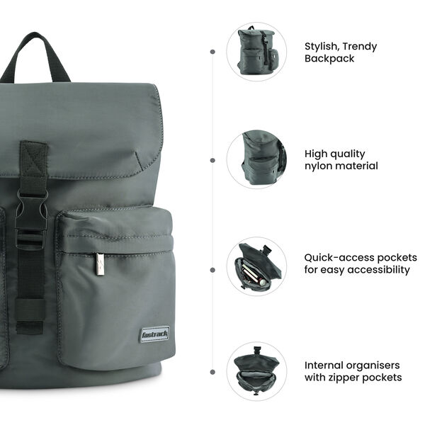 Fastrack Black Backpack for Girls - image number 7