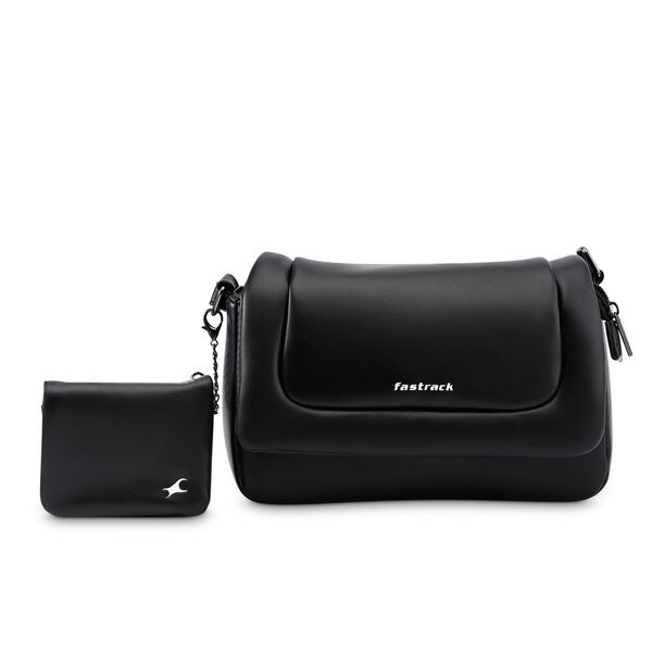 Fastrack Puff Sling with Detachable Pouch in Black - image number 2