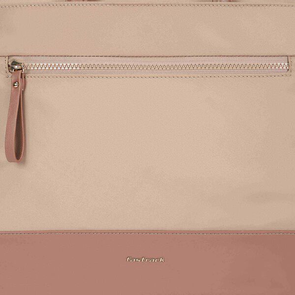 Nylon edit laptop tote -  beige - image number 9