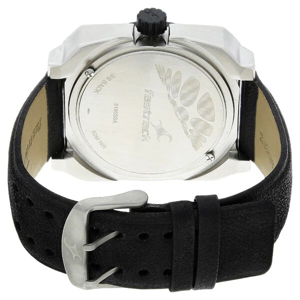 Fastrack Quartz Analog Black Dial Leather Strap Watch for Guys - image number 3
