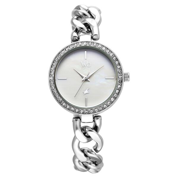 Fastrack Vyb Showstopper Quartz Analog Mother Of Pearl Dial Metal Strap Watch for Girls - image number 1