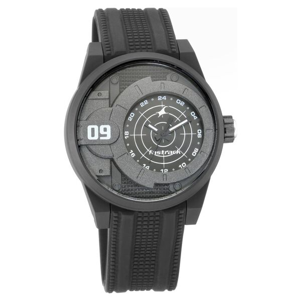 Fastrack Trendies Quartz Analog Black Dial Silicone Strap Watch for Guys - image number 1