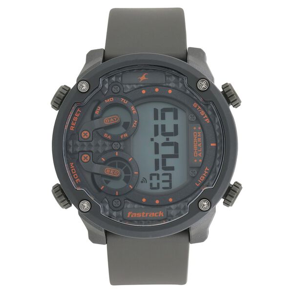 Fastrack Trendies Digital Black Dial Silicone Strap Watch for Guys - image number 0