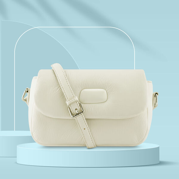 Fastrack White Sling Bag with Acetate Detail in White - image number 0