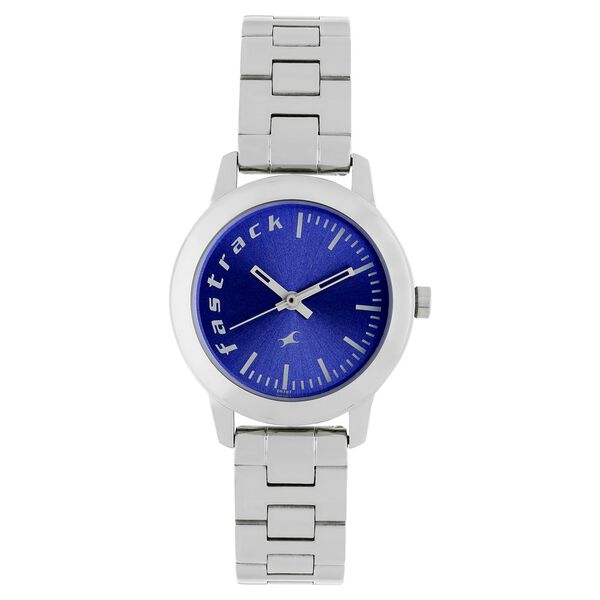 Fastrack Fundamentals Quartz Analog Blue Dial Stainless Steel Strap Watch for Girls - image number 0