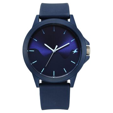 Fastrack Tees Wanderlust Quartz Analog Blue Dial Silicone Strap Watch for Unisex