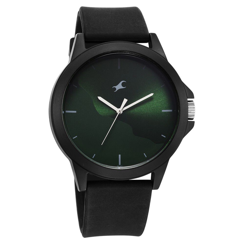 Buy Online Fastrack Tees Wanderlust Quartz Analog Green Dial Silicone Strap Watch for Unisex 38024pp73w Fastrack