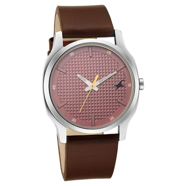 Fastrack Stunners Quartz Analog Red Dial Leather Strap Watch for Guys - image number 1