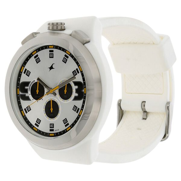 Fastrack Quartz Chronograph Silver Dial Plastic Strap Watch for Guys - image number 1
