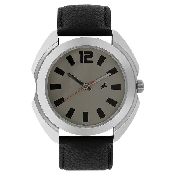 Fastrack Quartz Analog Grey Dial Leather Strap Watch for Guys - image number 0