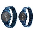 Fastrack Mixmatched Quartz Analog Black Dial Blue Stainless Steel Strap Watch for Couple - image number 2