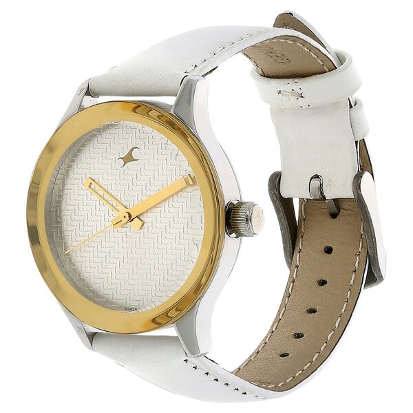 Fastrack Quartz Analog Silver Dial Leather Strap Watch for Girls - image number 1