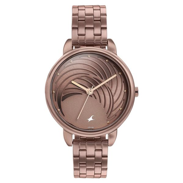 Fastrack Stunners Quartz Analog Brown Dial Stainless Steel Strap Watch for Girls - image number 0