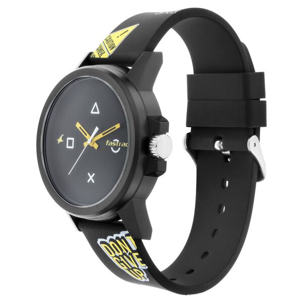 Fastrack Arcade Quartz Analog Black Dial Silicone Strap Unisex Watch - image number 2