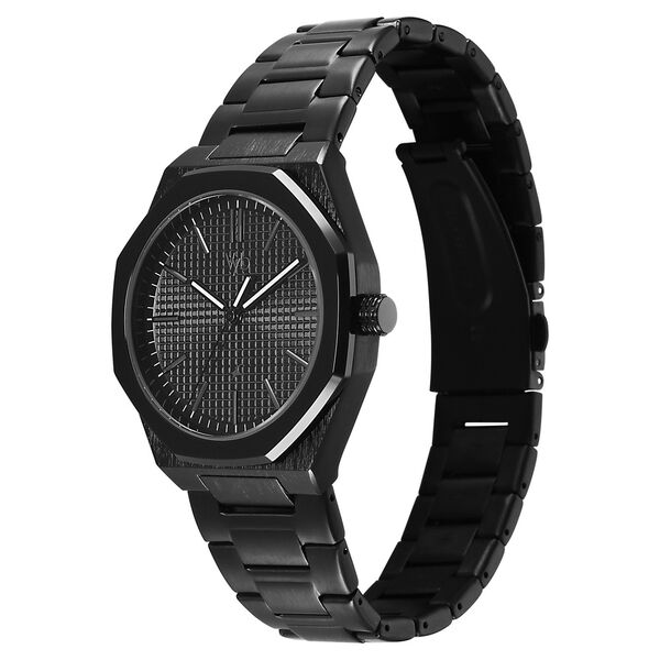 Vyb Challenger By Fastrack Quartz Analog Black Dial Black Stainless Steel Strap Watch For Guys - image number 2