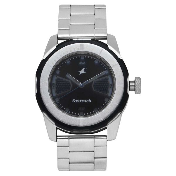 Fastrack Quartz Analog Black Dial Stainless Steel Strap Watch for Guys - image number 0