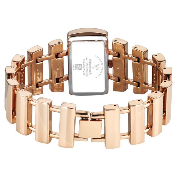 Vyb Siren By Fastrack Quartz Analog Rose Gold Dial Rose Gold Metal Strap Watch For Girls - image number 5