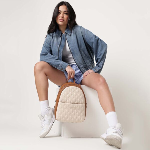 Quiltpop backpack - beige and tan - image number 9