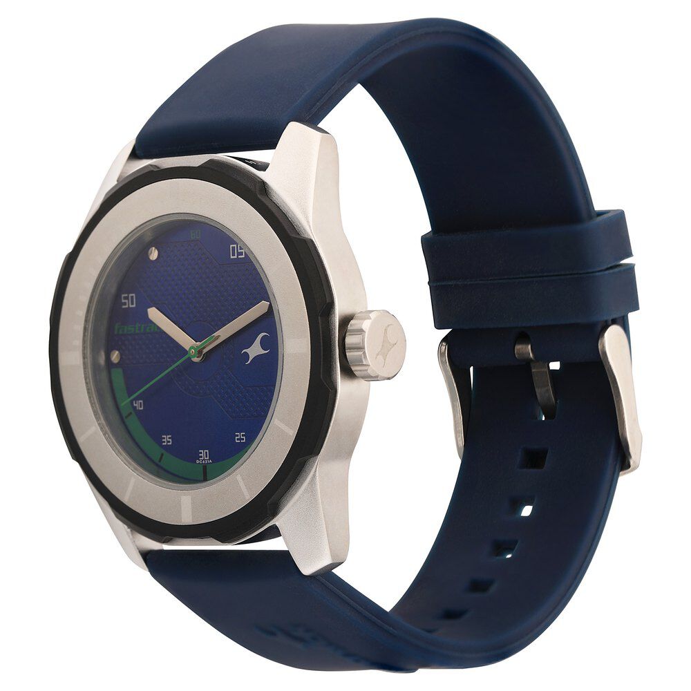 Buy Online Fastrack Quartz Analog Blue Dial Plastic Strap Watch for Guys np3099sp05 Fastrack