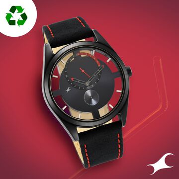 Fastrack Revibe Quartz Multifunction Black Dial Fabric Strap Watch for Guys