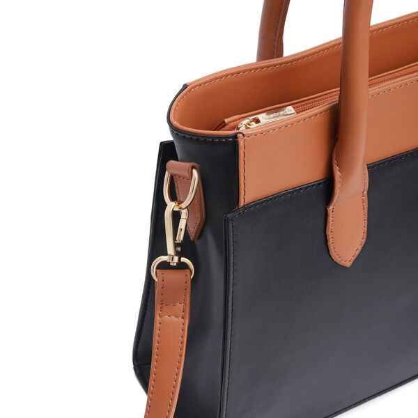 Fastrack Structured Satchel for Women | Stylish Everyday Satchel for Girls, Ladies, Women | Spacious Bag Made of High Quality Faux Leather (Black) - image number 3