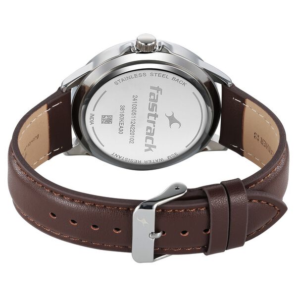 Fastrack Stunners X Quartz Analog Green Dial Leather Strap Watch For Guys - image number 4
