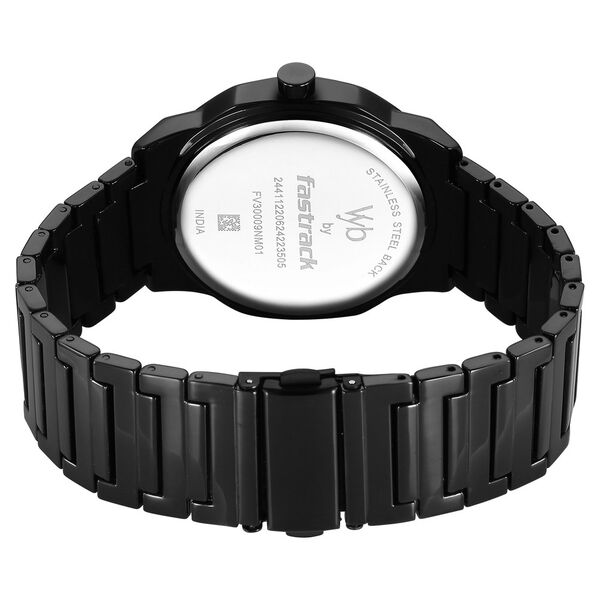 Fastrack Vyb Quest Quartz Analog Black Dial Black Metal Strap Watch For Guys - image number 5