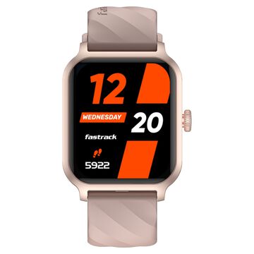 Fastrack Rave FX2 with 4.64 cm UltraVU HD Display, SingleSync BT Calling, Functional Crown with Beige Strap