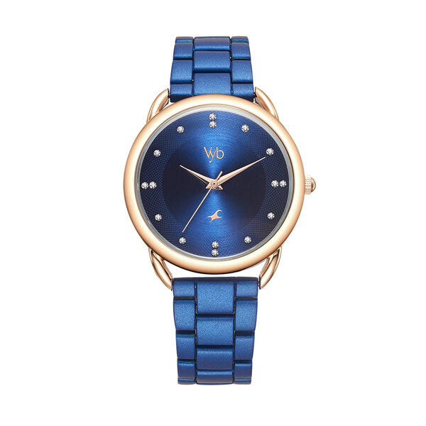 Fastrack Vyb Charmer Quartz Analog Blue Dial Stainless Steel Strap Watch for Girls - image number 0