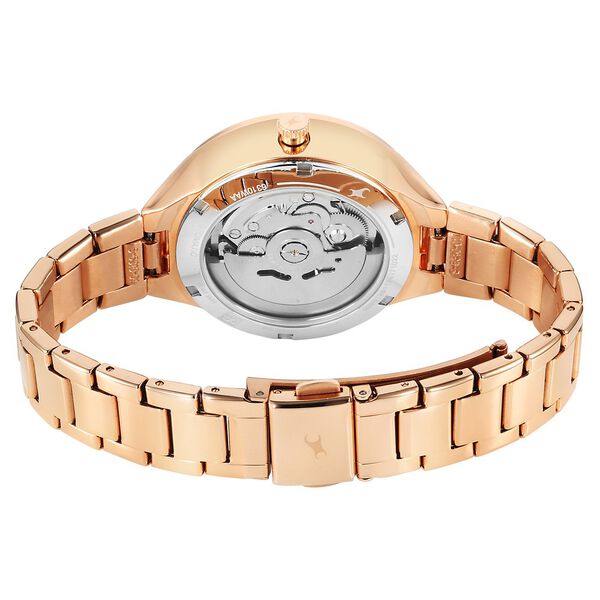Fastrack Automatic Rose Gold Dial Metal Strap Watch For Girls - image number 4