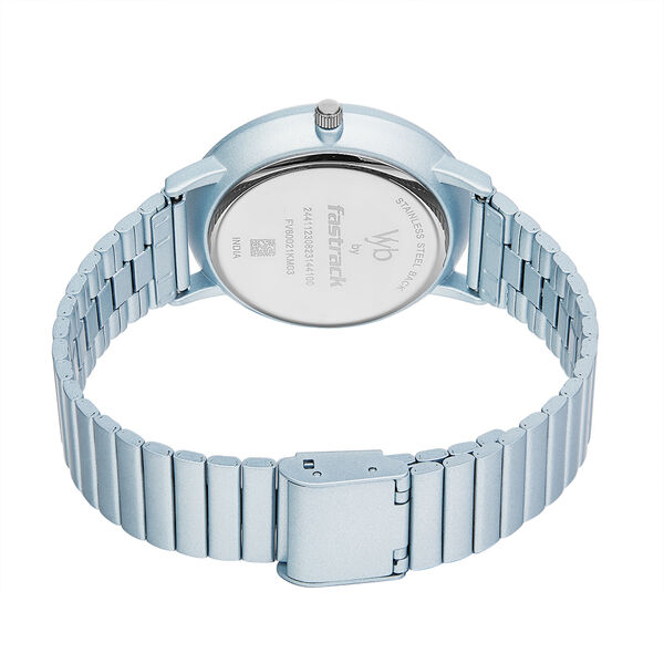 Fastrack Vyb Bliss Quartz Analog Blue Dial Stainless Steel Strap Watch for Girls - image number 5