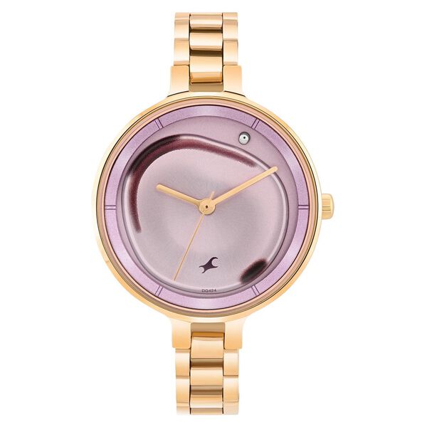 Fastrack MetaWe Quartz Analog Pink Dial Stainless Steel Strap Watch For Girls - image number 0