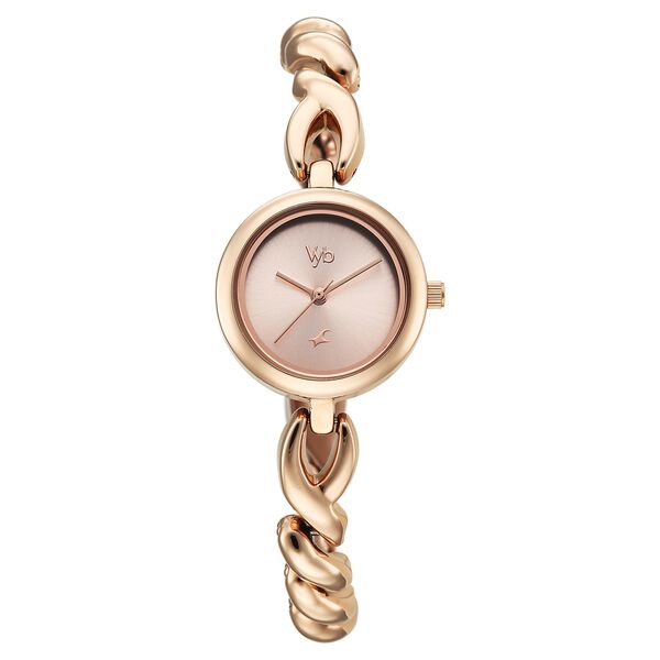 Vyb Siren By Fastrack Quartz Analog Pink Dial Rose Gold Stainless Steel Strap Watch For Girls - image number 1