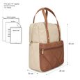 Quilted carry laptop backpack- beige - image number 2