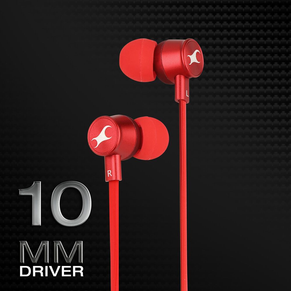 Reflex Tunes Behind the Neck Red Wireless Earphones