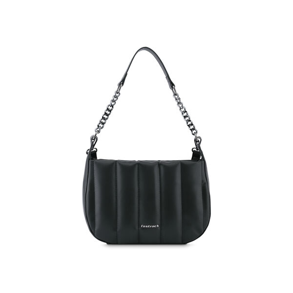 Fastrack Quilt Crush Shoulder Bag in Black - image number 2