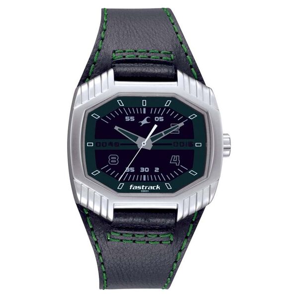 Fastrack Quartz Analog Black Dial Leather Strap Watch for Guys - image number 0