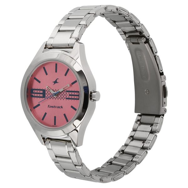Fastrack Quartz Analog Pink Dial Stainless Steel Strap Watch for Girls - image number 1