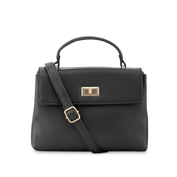 Fastrack Black Satchel with Gold Accents - image number 1