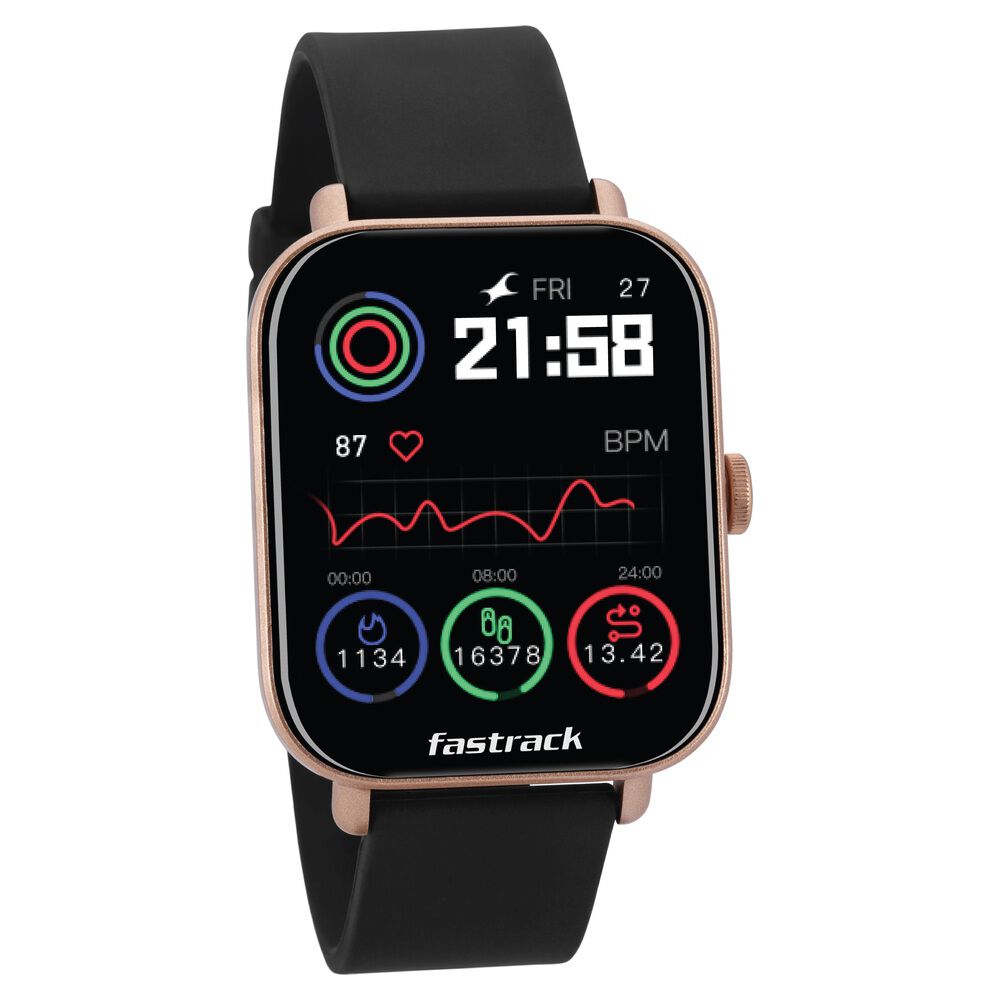Fastrack reflex smartwatch black band outlet